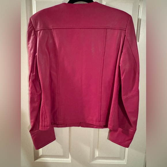 Leather Fuschia Chic  Moto Jacket. 
Soft & Supple. Perfect condition! - Picture 7 of 8